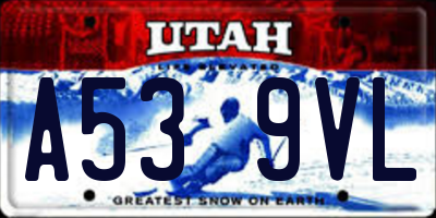 UT license plate A539VL