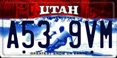 UT license plate A539VM