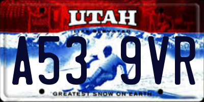 UT license plate A539VR