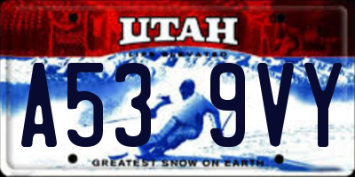 UT license plate A539VY
