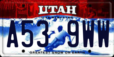 UT license plate A539WW