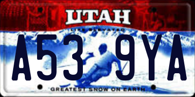 UT license plate A539YA