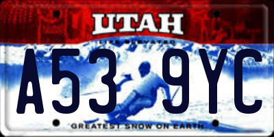 UT license plate A539YC
