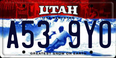 UT license plate A539YO