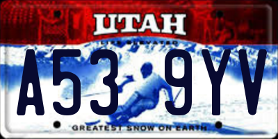 UT license plate A539YV