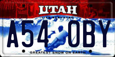 UT license plate A540BY
