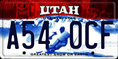 UT license plate A540CF