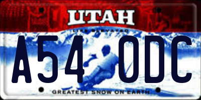 UT license plate A540DC