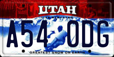 UT license plate A540DG