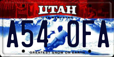 UT license plate A540FA