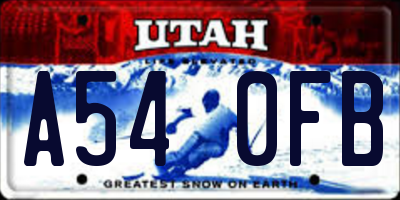 UT license plate A540FB