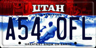 UT license plate A540FL