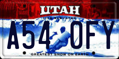 UT license plate A540FY