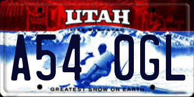 UT license plate A540GL