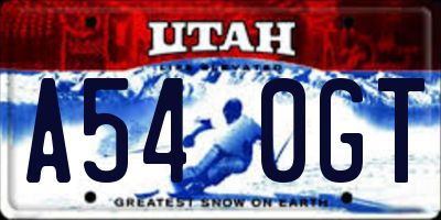UT license plate A540GT