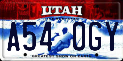 UT license plate A540GY