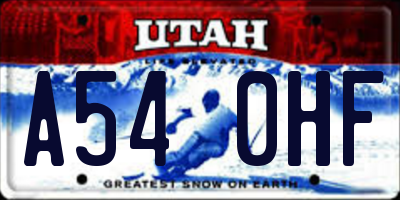 UT license plate A540HF