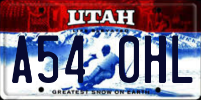 UT license plate A540HL