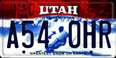 UT license plate A540HR