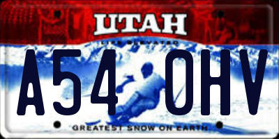 UT license plate A540HV