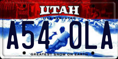 UT license plate A540LA