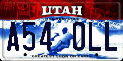 UT license plate A540LL