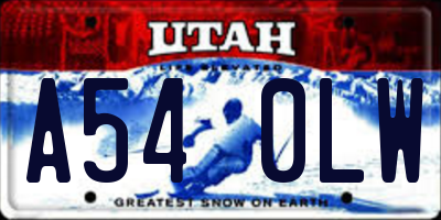 UT license plate A540LW