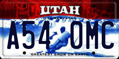 UT license plate A540MC