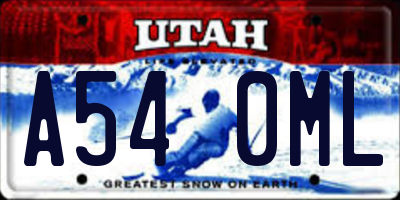 UT license plate A540ML