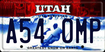 UT license plate A540MP