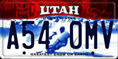 UT license plate A540MV