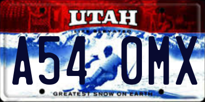 UT license plate A540MX