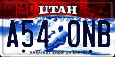 UT license plate A540NB
