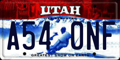 UT license plate A540NF
