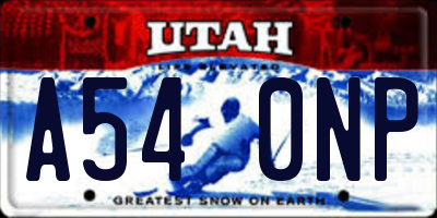 UT license plate A540NP