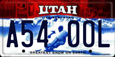 UT license plate A540OL