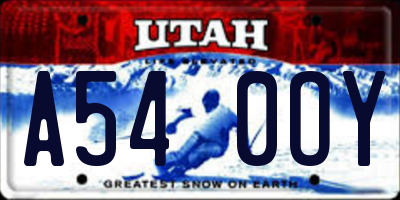 UT license plate A540OY