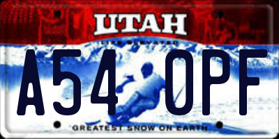 UT license plate A540PF