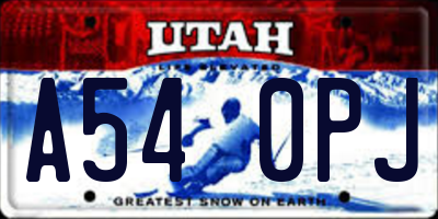 UT license plate A540PJ