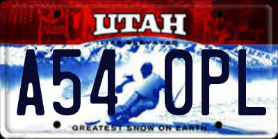 UT license plate A540PL