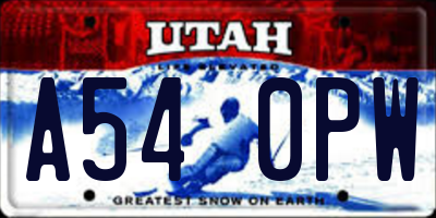 UT license plate A540PW