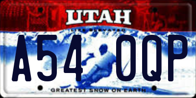 UT license plate A540QP