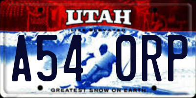 UT license plate A540RP