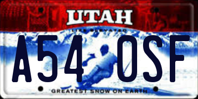 UT license plate A540SF