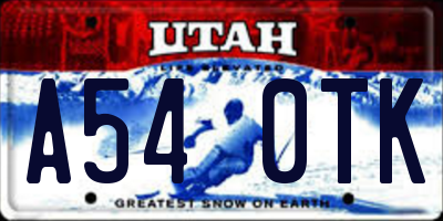 UT license plate A540TK