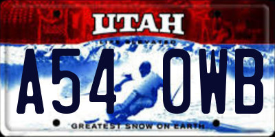 UT license plate A540WB