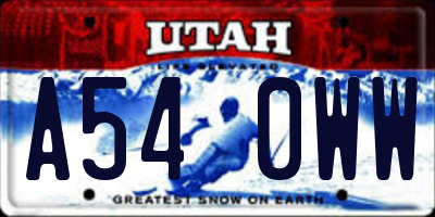UT license plate A540WW