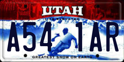 UT license plate A541AR