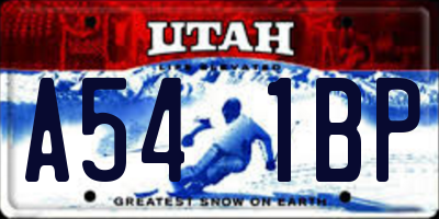 UT license plate A541BP