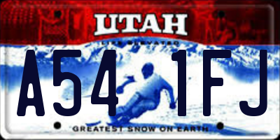 UT license plate A541FJ